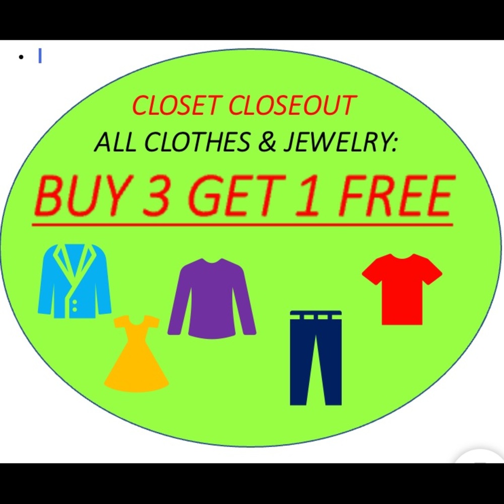 ✳️BUY 3 GET 1 FREE✳️ On all clothing & jewelry!